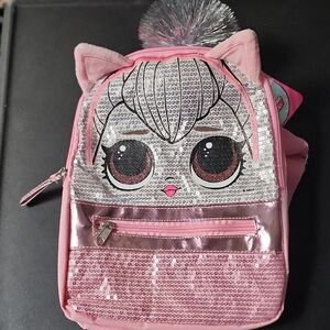 Lol Queen Kitty Pink Sequin‎ Cat Backpack
